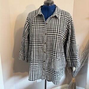 Bold Black and White Button Down Ali Miles Shirt